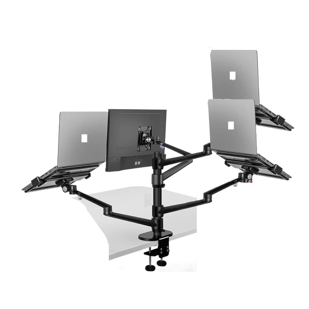 ADBWEKKF OL-80L Aluminum Multifunction 10"-17" Three Laptop Stand + 10"-32" Monitor Desktop Holder Clamp(440MM Pole)