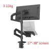 ADBWEKKF DL-9012LP-II Clamp Stand Mechanical Spring Table Arm 17-38" LCD Monitor Bracket+Notebook Laptop Desktop Holder 3-11kg(450mm Pole Black) view 2