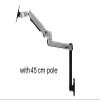 ADBWEKKF V62W-450 Wall Mount Full Motion Monitor Mount Arm Aluminum Mechanical Spring Arm Monitor Holder Support(Silver - 17cm Pole) view 2
