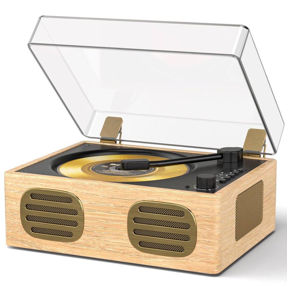 MANGOSTAN Portable CD Player with Speaker, Retro CD Player with Bluetooth Input and Output, CD Players for Home with Led Display, Support USB/TF Card Playback, Aux Input, Built-in HiFi Stereo