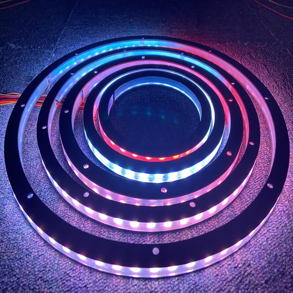 8 Inch 8 Pack LED Speaker Rings Lights Audio Subs Remote APP Loud Audio Horn Lights Car Audio Speaker Systems Coaxial 8 Ring Chasing Flow