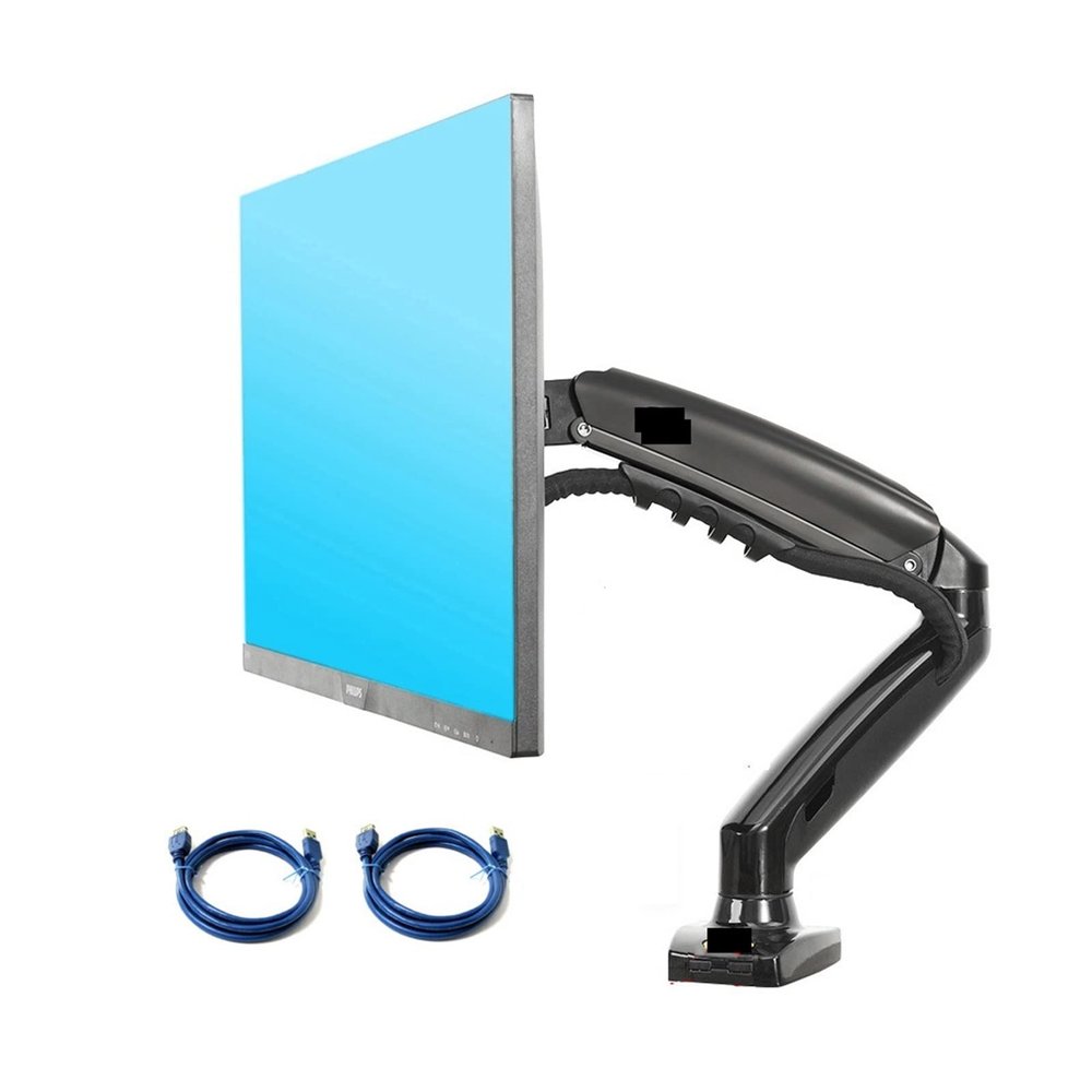 ADBWEKKF F80 17-30" Desktop LED LCD Monitor Holder Arm Gas Spring Full Motion 2-9kg Dual Arm Usb3 Cable(Option)(Version 1 with USB3)