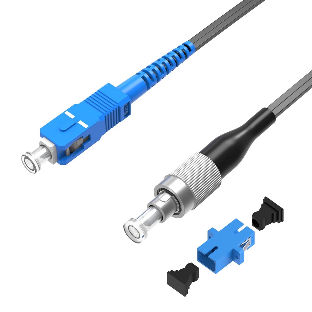 lidkew SC to FC Fiber Optic Cable,95m FTTH Armored Optical Cable,SC/UPC to FC/UPC LSZH Fiber Cable,304ft Simplex Single Mode Fiber Optic,Tri Steel Wire Reinforced Fiber Jumper, 9/125um Black