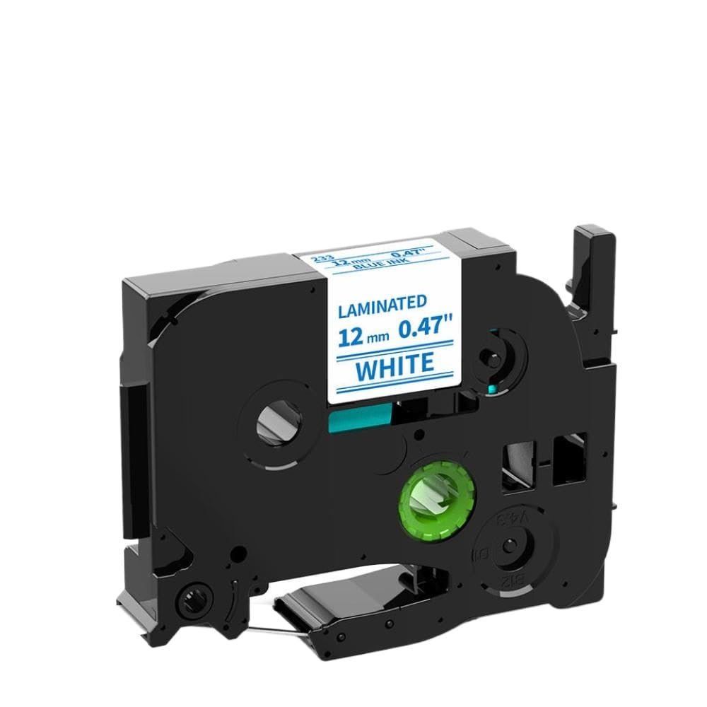12mm Laminated Label Tape Compatible with TZE231 TZE131 TZE631 Ribbon Works for PT-H100 PT-H110 D600 710BT Label Printers(Blue on White)