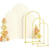 ROMANKAS Metal Arch Backdrop Stand and Cover Set 4&5&6ft Arch Backdrop Cover Wedding Arch with Cover Ivory Backdrop Stand and Cover Set of 3 Wedding Arch Backdrop Stand for Wedding Party Event Decor view 1