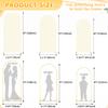 ROMANKAS Metal Arch Backdrop Stand and Cover Set 4&5&6ft Arch Backdrop Cover Wedding Arch with Cover Ivory Backdrop Stand and Cover Set of 3 Wedding Arch Backdrop Stand for Wedding Party Event Decor view 3
