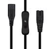 JORINDO 2PCS IEC 320 C8 Male to C7 Female Power Extension Cable 0.3m/1FT with Switch,18/2 SPT-2 Adapter Cord for Computer/Monitor/Home Electronics view 4