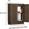 WiFi Router Storage Box - PVC Breathable Grid Organizer for Modem & Router, Desktop Cabinet for Home & Office, Stylish White (32" L  10" W  32" H) view 2