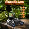 cjc10x25 HD Binoculars with 2.5K Camera | 8X Digital Zoom | 2" IPS LED Screen | 1000m Range | Video & Photo Capture for Bird Watching | Compact Binoculars with 32GB Micro SD Card (Silver) view 2