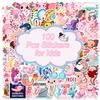 100 Pcs Cute Axolotl Stickers Kawaii Axolotl Sticker Pink Animal Vinyl Waterproof Stickes for Water Bottles Laptop Skateboard Luggage Computer Stickerss view 2