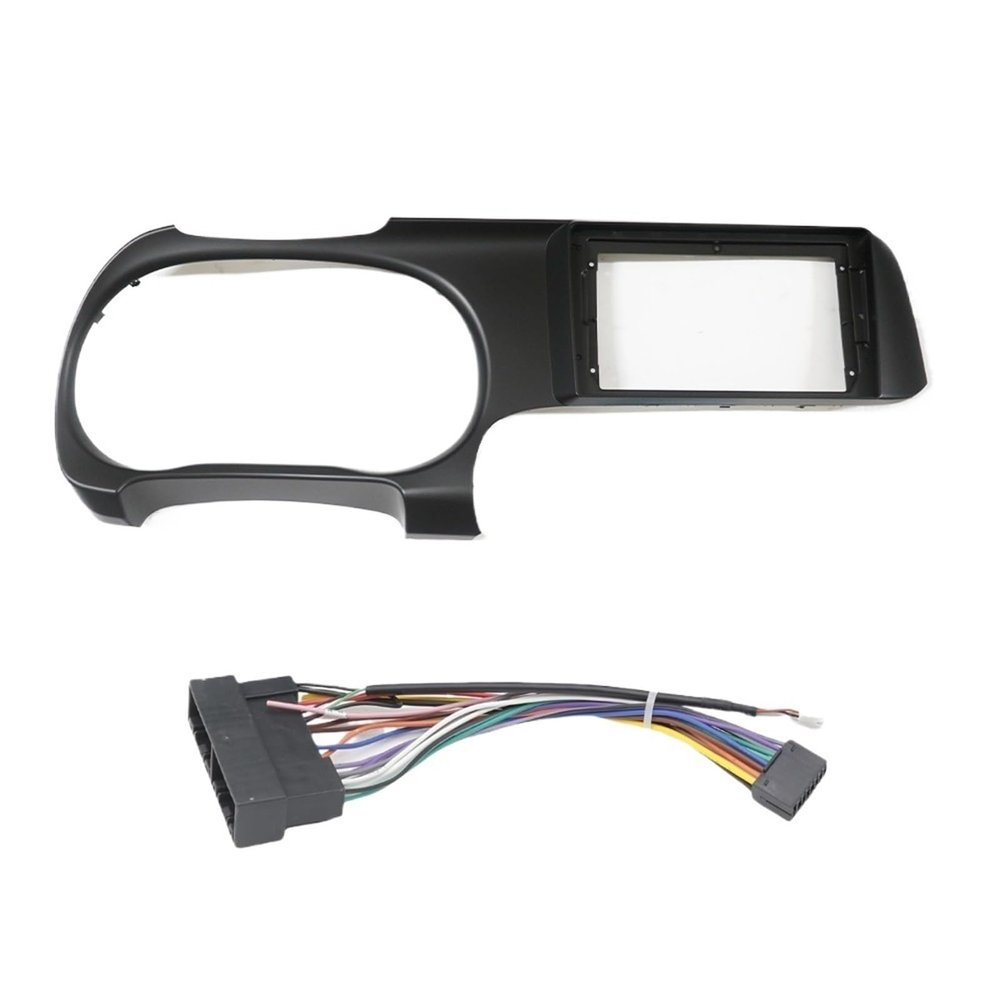 KITQLPG Car Audio Frame Audio Fitting Adaptor Dash Trim Kits Android Panel Compatible with Hyundai I10 2019-2020 Car DVD Player(Left Wheel Cable)