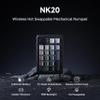 EWEADN NK20 Wireless Retro Mechanical Numpad with Knob, Bluetooth/2.4GHz/USB-C Connect with RGB Backlight Hot Swappable Number Pad, 20-Key Rechargeable External Num Pad for Win, Mac, Black Gray view 2