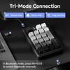EWEADN NK20 Wireless Retro Mechanical Numpad with Knob, Bluetooth/2.4GHz/USB-C Connect with RGB Backlight Hot Swappable Number Pad, 20-Key Rechargeable External Num Pad for Win, Mac, Black Gray view 3