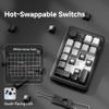 EWEADN NK20 Wireless Retro Mechanical Numpad with Knob, Bluetooth/2.4GHz/USB-C Connect with RGB Backlight Hot Swappable Number Pad, 20-Key Rechargeable External Num Pad for Win, Mac, Black Gray view 4