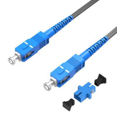 lidkew SC to SC Fiber Optic Cable,15m FTTH Armored Optical Cable,SC/UPC to SC/UPC LSZH Fiber Cable,48ft Simplex Single Mode Fiber Optic,Tri Steel Wire Reinforced Fiber Jumper, 9/125um Black