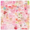 100 Pcs Coquette Stickers Cute Aesthetic Sticker Coquete Pink Bow Vinyl Waterproof Stickes for Water Bottles Laptop Skateboard Luggage Computer Stickerss view 1