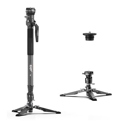 COMAN One-Click Lifting Monopod with Feet, 65 Travel Monopod with 360 Ball Bowl Head, Lightweight Camera Tripod with Arca Quick Release for Canon Nikon, DSLR Cameras, Max Load 22lbs/10kg (M1S)