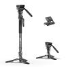 COMAN One-Click Lifting Carbon Fiber Monopod, 69 Camera Monopod with Feet, Lightweight Travel Tripod with Quick Release Plate for Camera, DSLR, Camcorder, Max Load 22lbs/10kg (M1ProV5) view 1