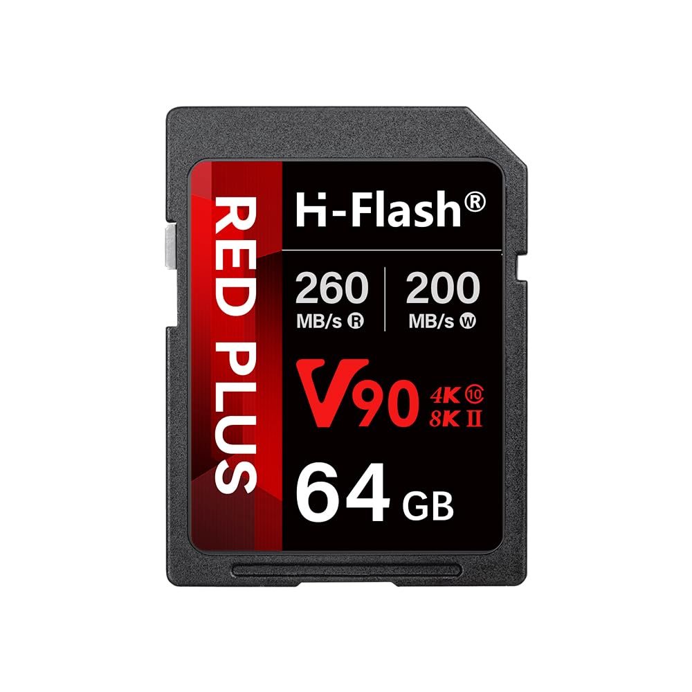 64GB SD V90 Memory Card 260MB/s Read, 200MB/s Write | Ideal for 4K/8K HDR, and 360 Video | High-Performance SD Card for Cameras, Photographers & Content Curators