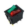 1pcs DIY Model KCD3 Double Boat Rocker Switch Toggle 6 Pin On-Off with Green Red Light 20A 125VAC(Red Green) view 2