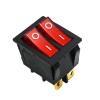 1pcs DIY Model KCD3 Double Boat Rocker Switch Toggle 6 Pin On-Off with Green Red Light 20A 125VAC(Red Green) view 3