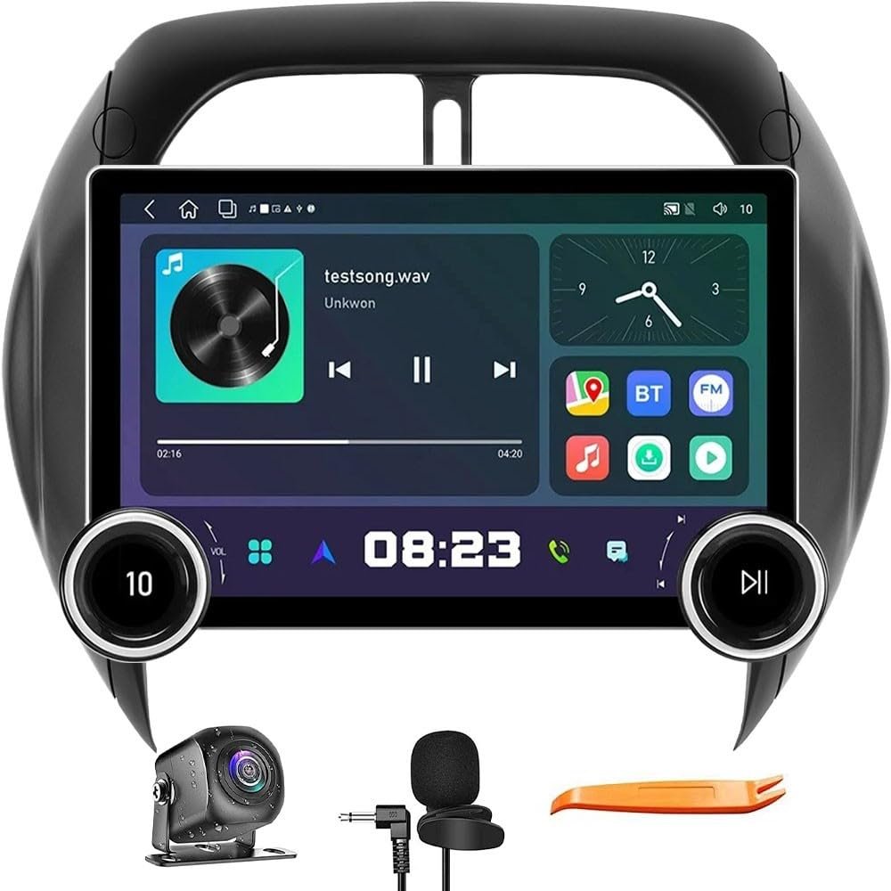 Display Knobs CarPlay/Android Auto Autoradio Android AM/FM Radio Car Navigation Stereo Player GPS 11.8" QLED Touch Screen BT WiFi 2 Din Headunit Tablet for Toyota RAV4 2001-2005(B) Octa Core 6G+128G