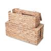 KWEEHAWTI Cable Management Box, Cord Hider Organizer Box with Lid 2-Pack,2 Side Open Slots Handwoven Water Hyacinth Storage Box for Power Strips, Floor, Desk, Office view 1