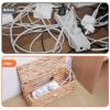 KWEEHAWTI Cable Management Box, Cord Hider Organizer Box with Lid 2-Pack,2 Side Open Slots Handwoven Water Hyacinth Storage Box for Power Strips, Floor, Desk, Office view 2