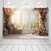 Yeele 10x8ft Dreamy Floral Room Backdrop Romantic Pink Rose Flowers White Window Dawn Elegant Princess Room Background for Wedding Birthday Party Decor Girl Woman Portrait Photo Shoot Prop view 4