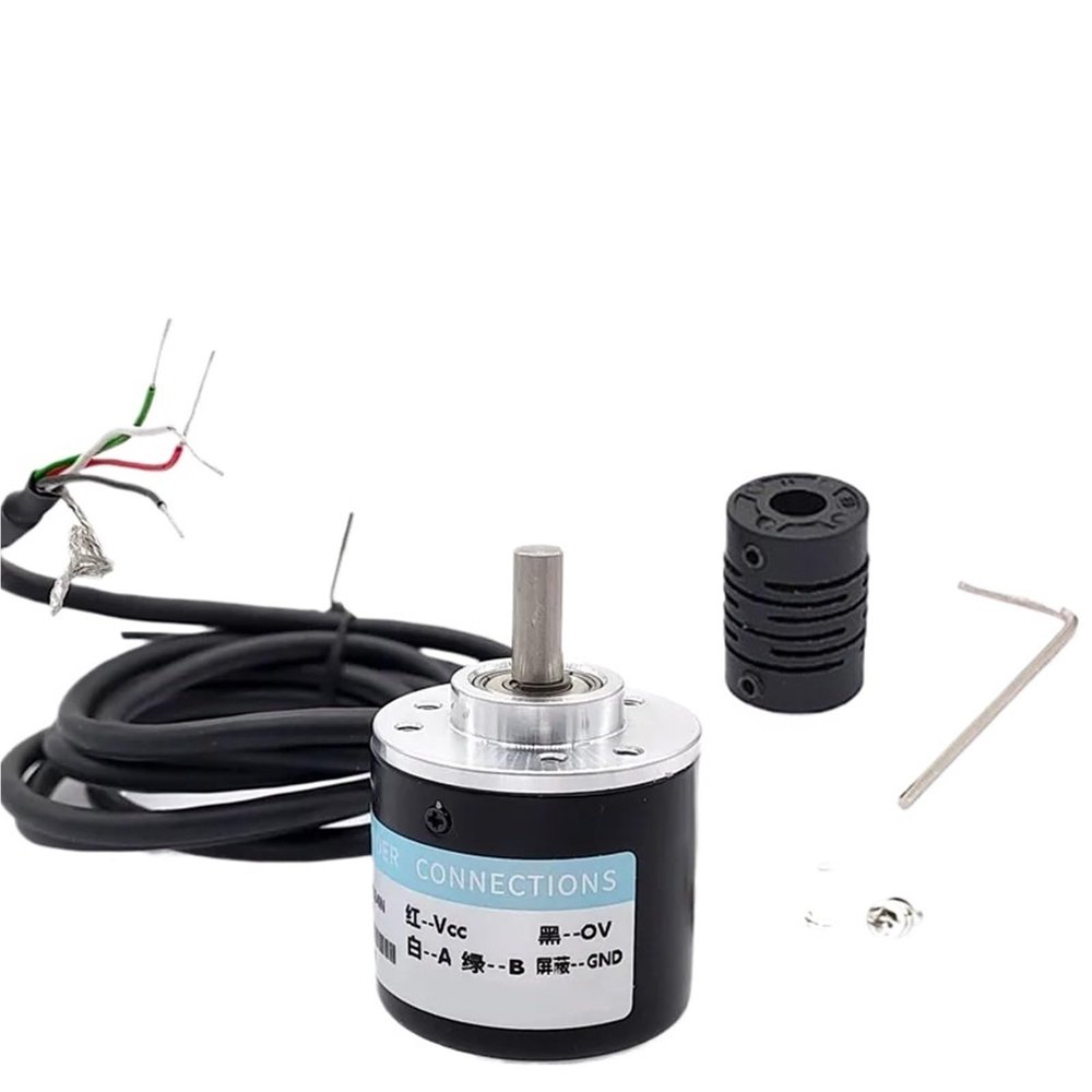 1pcs Rotary Incremental Encoder 38S6G5-B-G24N AB 2-Phase Connection 50/100/200/360P/R 5-24V Solid Shaft Open Collector NPN Output(500P R)