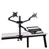 FNJTDVWS OL-10T Height Adjust Desktop Dual 17-32 Inch Monitor Holder+12-17 Inch Laptop Holder Stand Full Motion Triple Mount Arm(Gray) view 1