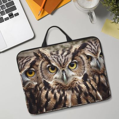 14in Laptop Sleeve Bag, Lightweight Waterproof Laptop Bag Shockproof Soft Carrying Case Owl Birds Tablet Travel Cover with Handle for 13-14 Inch Notebook