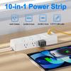 HITRENDS Power Strip with 6 AC Outlets and 4 USB Ports (2 USB-A & 2 USB-C), Dual Control Switches, 6 Ft Flat Plug Extension Cord with Multiple Outlets, Overload Protection, 10A/1250W, White  view 2