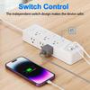 HITRENDS Power Strip with 6 AC Outlets and 4 USB Ports (2 USB-A & 2 USB-C), Dual Control Switches, 6 Ft Flat Plug Extension Cord with Multiple Outlets, Overload Protection, 10A/1250W, White  view 3