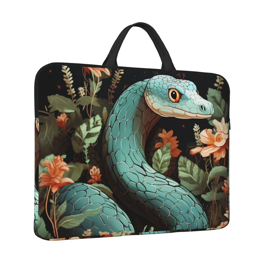 Laptop Case Snake and Flower Laptop Sleeve Water Resistant Computer Carrying Bag Briefcase with Handle