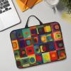 14in Laptop Sleeve Bag, Lightweight Waterproof Laptop Bag Shockproof Soft Carrying Case Abstract Art Squares Tablet Travel Cover with Handle for 13-14 Inch Notebook view 1
