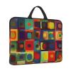 14in Laptop Sleeve Bag, Lightweight Waterproof Laptop Bag Shockproof Soft Carrying Case Abstract Art Squares Tablet Travel Cover with Handle for 13-14 Inch Notebook view 2