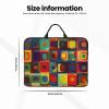 14in Laptop Sleeve Bag, Lightweight Waterproof Laptop Bag Shockproof Soft Carrying Case Abstract Art Squares Tablet Travel Cover with Handle for 13-14 Inch Notebook view 4