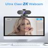 2K Webcam for PC Mac Laptop with Microphone,Full HD Web Cam for Streaming with Privacy Cover Sliders,USB C Web Camera for Desktop Computer Monitor,External Small Best Webcam For Microsoft Teams Gaming view 2