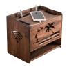 Cord Management Box Double-Layer Wooden Storage Box Cable Storage Box Organizer Desktop Tidy Power Strip Anti Dust Box Wooden Router Storage Box, Top/Front Opening Cable Box view 1