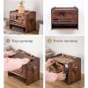 Cord Management Box Double-Layer Wooden Storage Box Cable Storage Box Organizer Desktop Tidy Power Strip Anti Dust Box Wooden Router Storage Box, Top/Front Opening Cable Box view 3