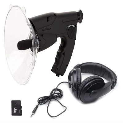 Bird Watching Instrument, Parabolic Microphone Monocular, Long Range Listening Device Up to 300 FT 8X Magnification for Birds Listening