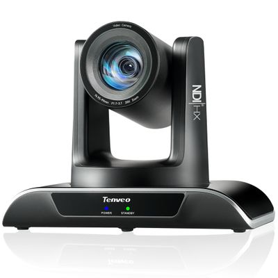 Tenveo NDI PTZ Camera AI Humanoid & Face Auto-Tracking, HDMI/LAN/USB3.0 PoE PTZ Camera 20X Optical Zoom IP Live Streaming, FHD 1080P 60FPS, for Church Services Worship Video Conference Live Streaming