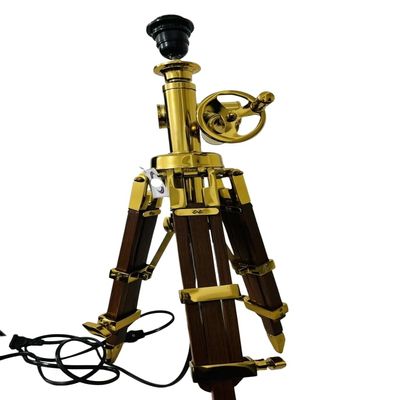 Nautical Brass Plating Tripod Stand Without Shade Royal Marine Table Industrial Tripod