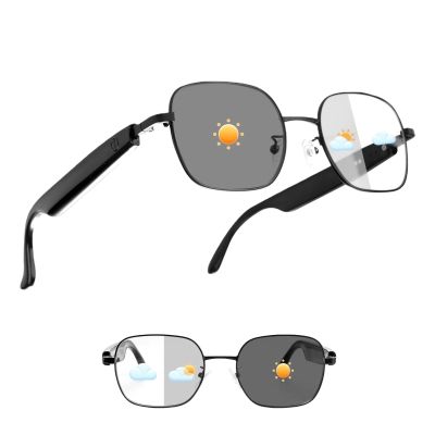 Smart Audio Bluetooth Glasses, Color-Change Lenses, Open Ear Speakers, 5 H Playtime, Hands Free Calls/Music, Smart Glasses for Men & Women, Wearable Tech Glasses for Traveling, Working, Enjoying