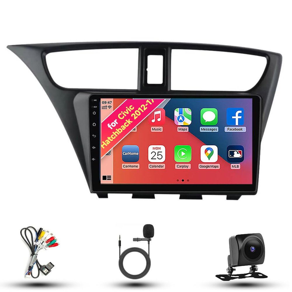 8CORE 4+32GB Radio for Honda Civic Hatchback 2012-2017 Android 13 9" IPS Touch Screen, Car Stereo with CarPlay & Android Auto, GPS Navigation DSP SWC 5G WiFi Camera