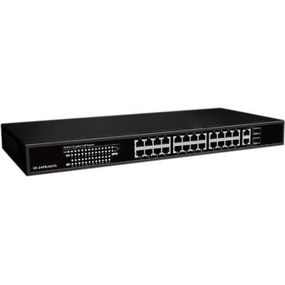 0E-24PRJ45FG 26-Port Gigabit PoE Switch, 24-Port PoE + 2 Shared Uplinks (RJ45 or SFP)