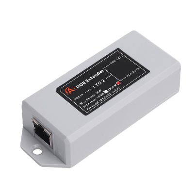 Denash 1 in 2 Out POE Extender, Gigabit 1000Mbps Wall Mount POE Splitter Adapter, Plug and Play POE Repeater with IEEE 802.3af at Support
