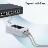 Denash 1 in 2 Out POE Extender, Gigabit 1000Mbps Wall Mount POE Splitter Adapter, Plug and Play POE Repeater with IEEE 802.3af at Support view 4