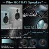 HOTMAY BS1 Bluetooth Bookshelf Speakers, 75W Powered Active Speaker with 4 Inch Woofer, HiFi Speaker with aptX Bluetooth USB for Home, Studio, Gaming, Set of 2, Matte White view 2